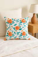 housse de coussin carrée fleurs aquarelle 45x45 cm décoratif
