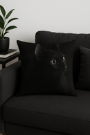 housse de coussin carrée imprimée chat noir décoratif
