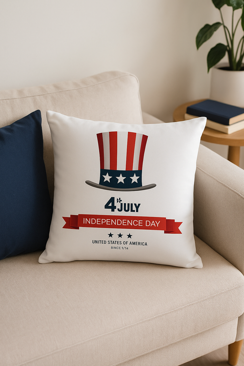 housse de coussin carrée imprimée love usa pour décoration festive