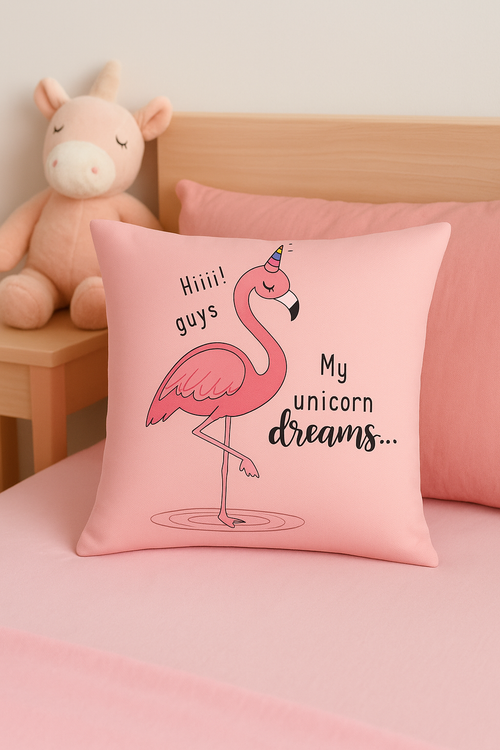 housse de coussin carrée motif flamant rose décoratif pour canapé - vue 2 sur 2