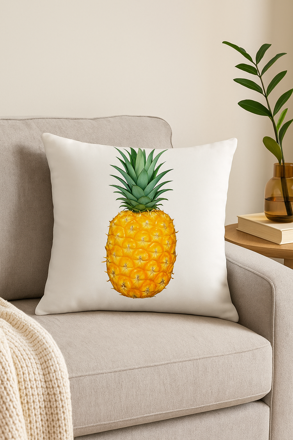 housse de coussin carrée motif tournesol créatif jaune 45x45 cm - vue 3 sur 2