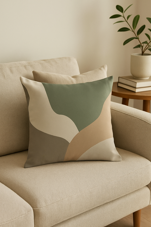 housse de coussin créative à motifs de feuilles vertes - vue 2 sur 2