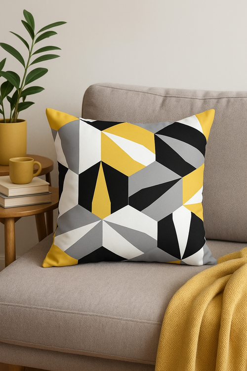 housse de coussin créative motif tournesol jaune 45 cm x 45 cm - vue 2 sur 2
