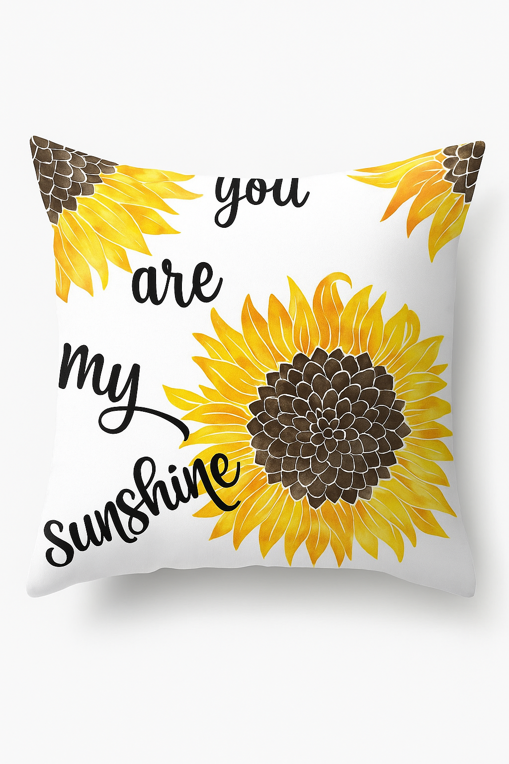 housse de coussin créative motif tournesol jaune 45x45 cm