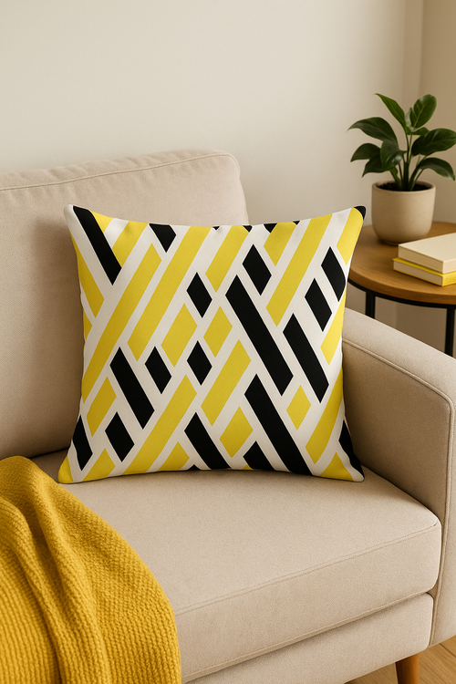 housse de coussin créative motif tournesol jaune 45x45 cm - vue 2 sur 2