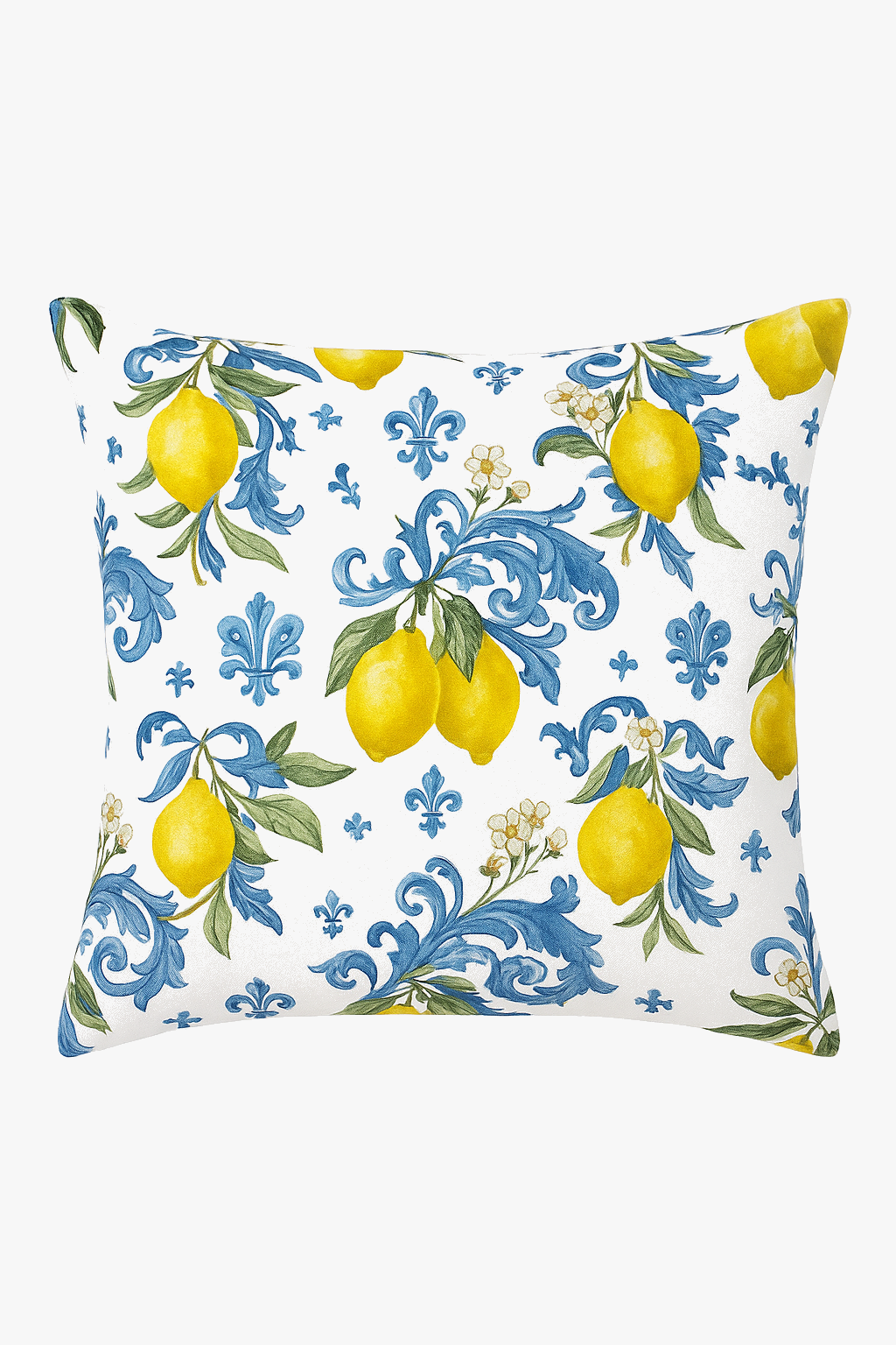 housse de coussin décorative fruits d'été citron orange fraise pastèque