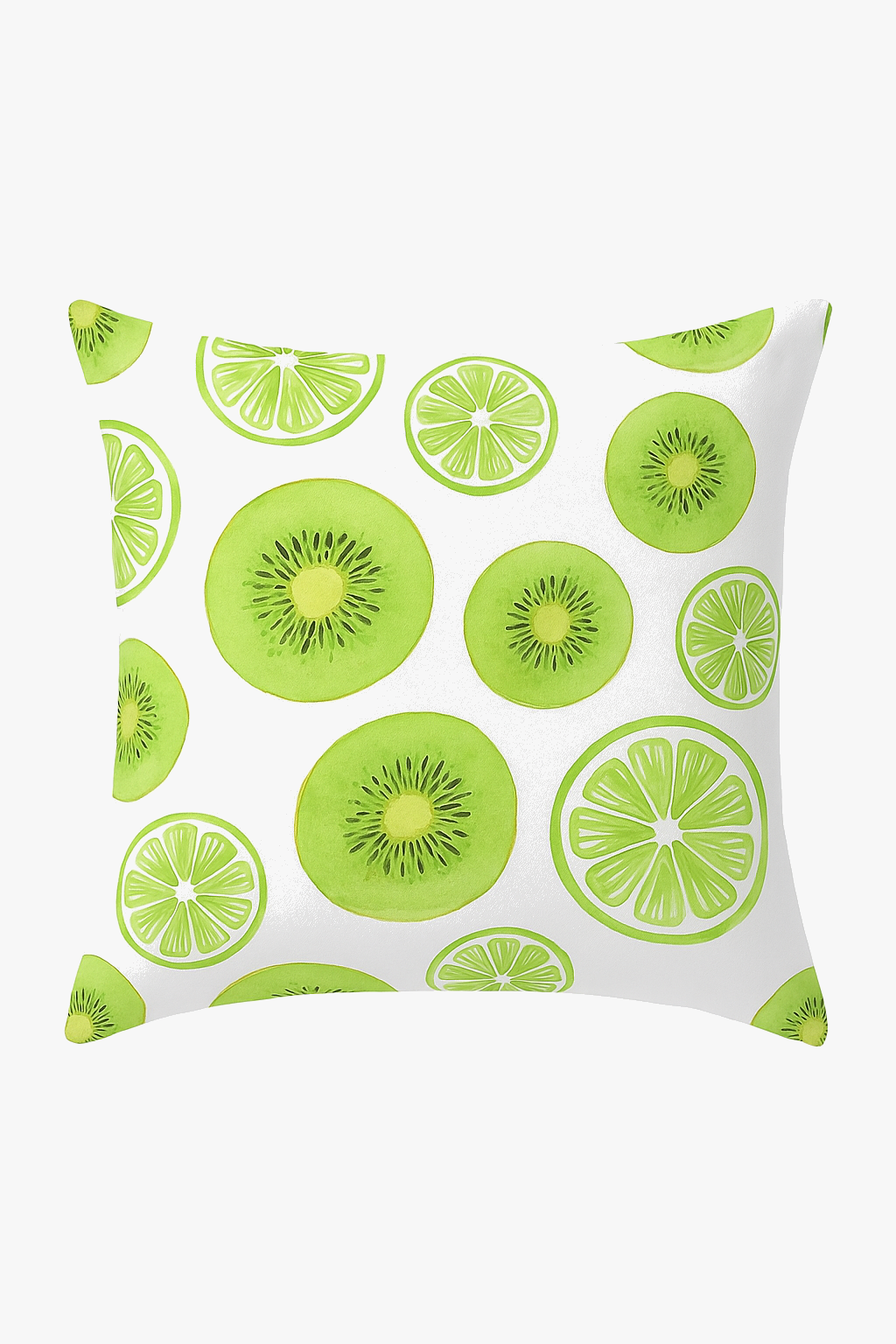 housse de coussin décorative fruits d'été citron orange fraise pastèque