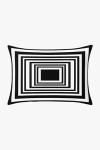 housse de coussin décorative géométrique noir et jaune 30 x 50 cm