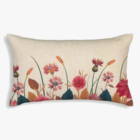 housse de coussin décorative motif feuilles de tournesol