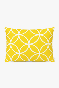 housse de coussin décorative motif géométrique jaune moderne