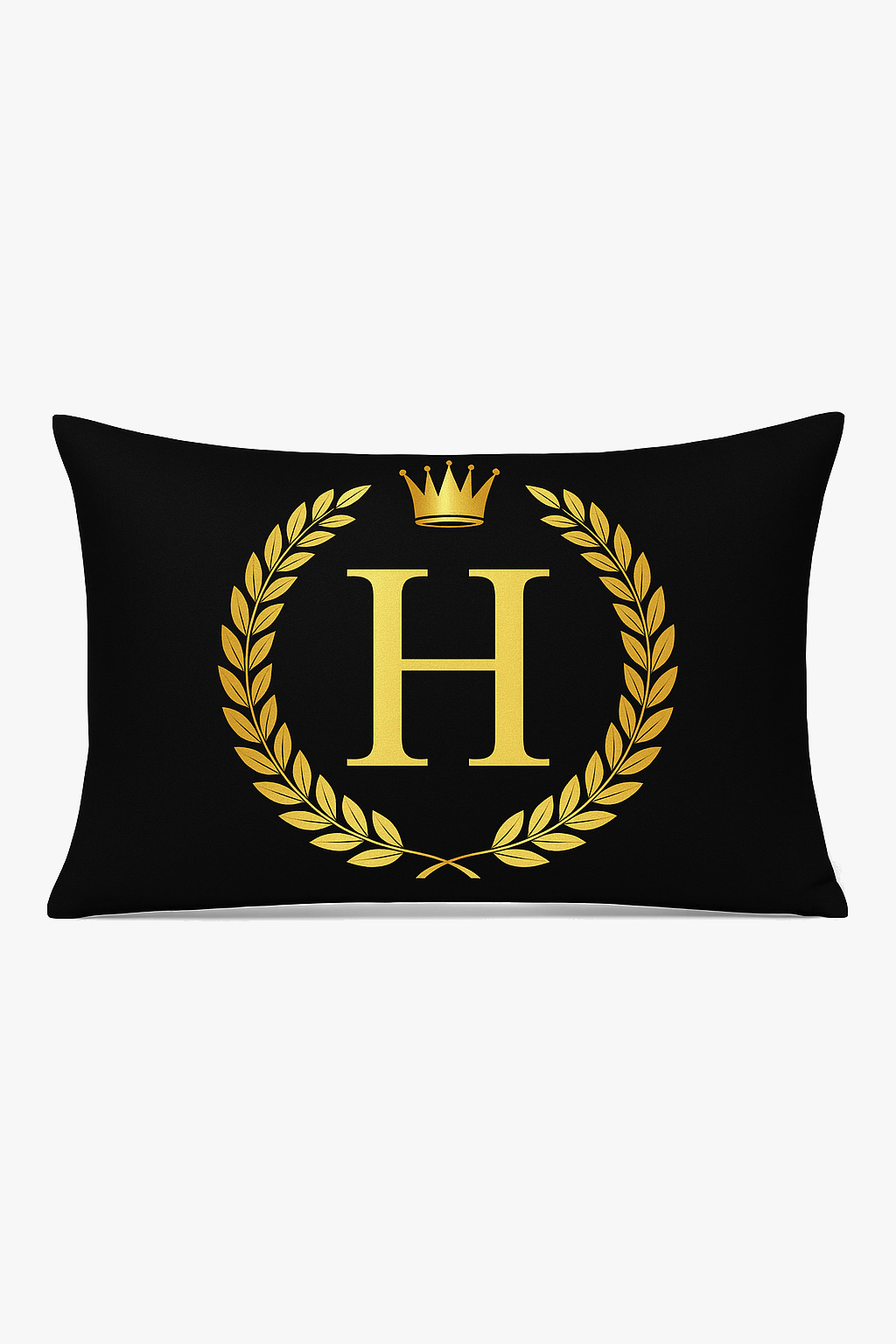 housse de coussin décorative à motif lettres noires et dorées