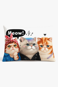 housse de coussin décorative motif petits animaux chiot chat