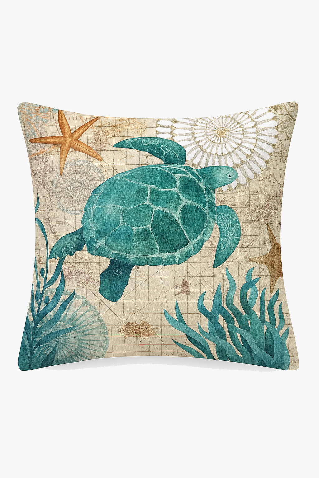 housse de coussin décorative motif tortue marine pour canapé