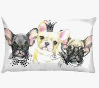 housse de coussin décorative petits animaux chiot chat