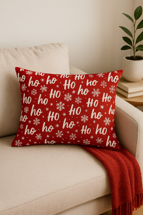 housse de coussin de noël rouge pour décoration intérieure - vue 2 sur 2