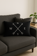 housse de coussin décoratif géométrique noir et blanc