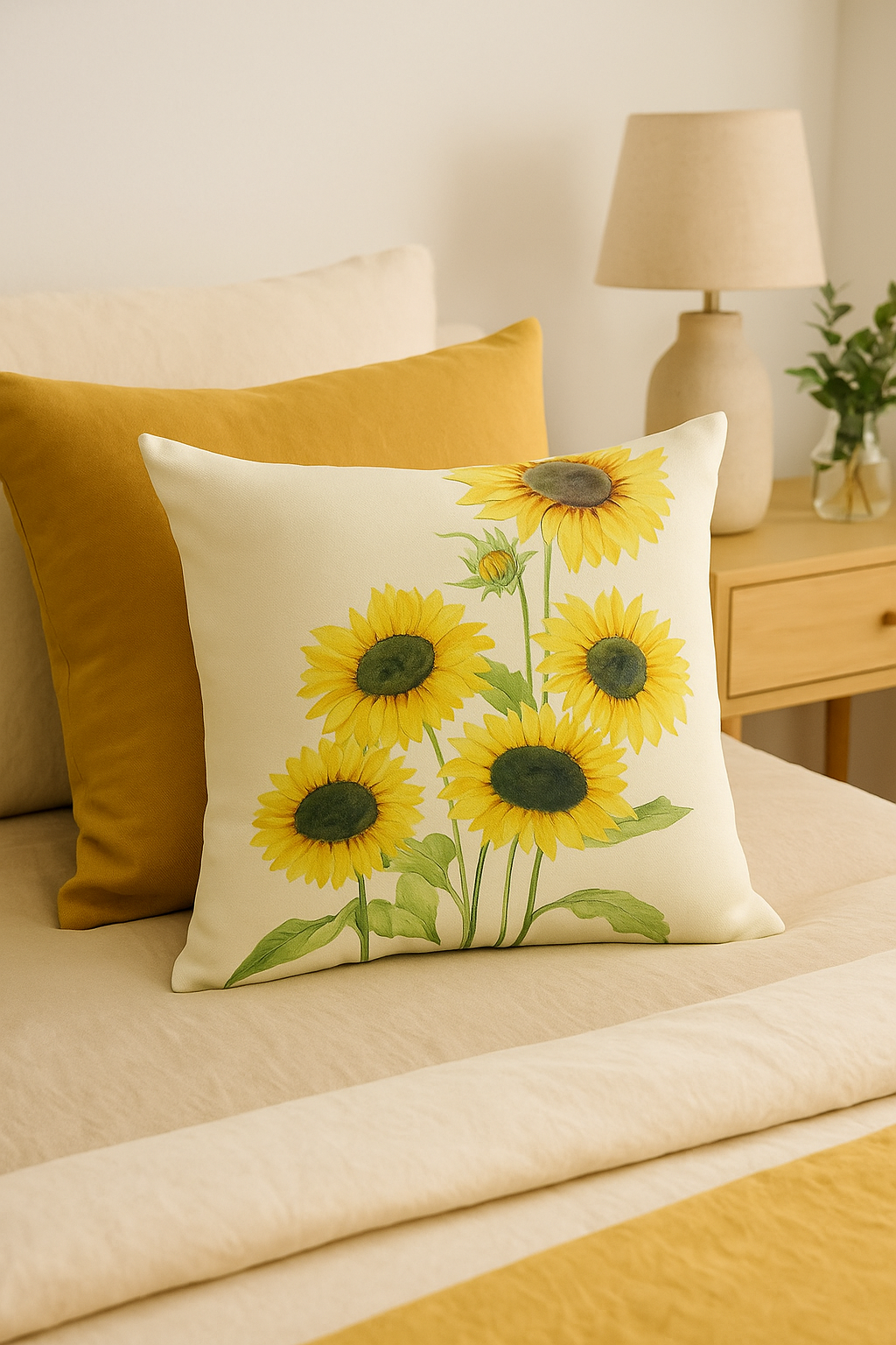 housse de coussin décoratif tournesol pour l'été