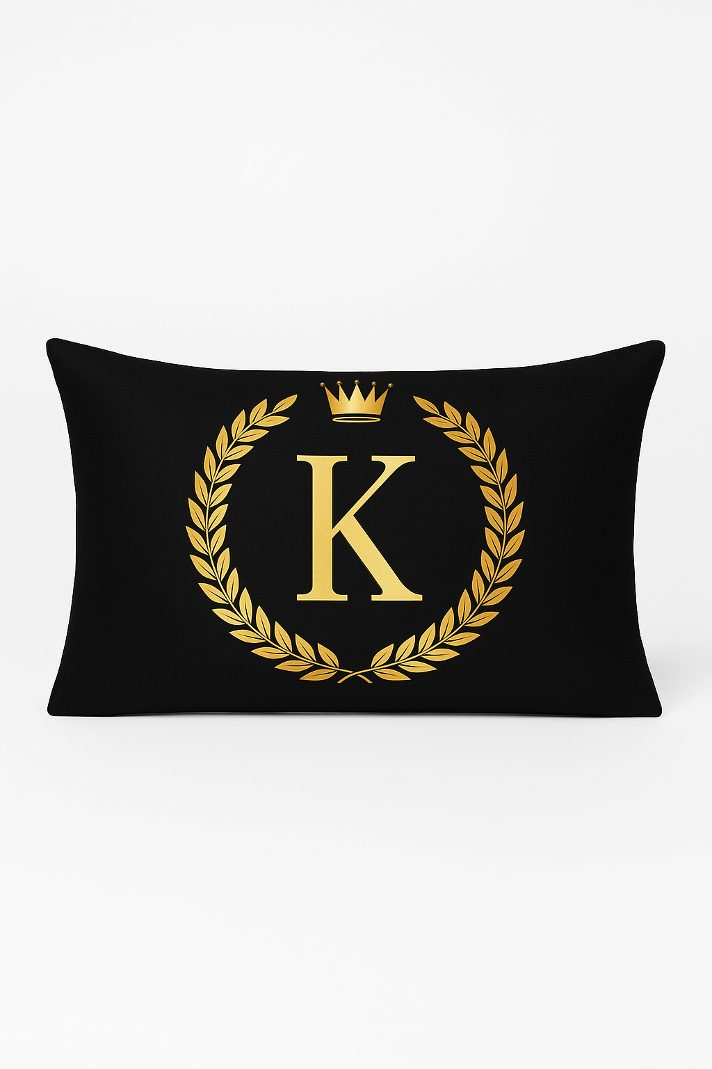 housse de coussin décorative à motif lettres noires et dorées