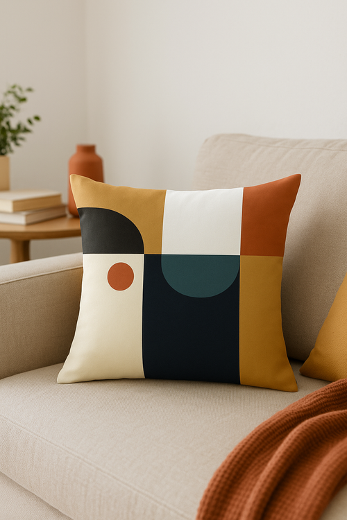 housse de coussin décorative abstraite style nordique pour salon - vue 2 sur 2