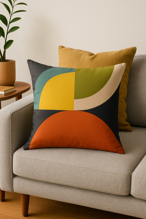 housse de coussin décorative abstraite style nordique pour salon - vue 2 sur 2