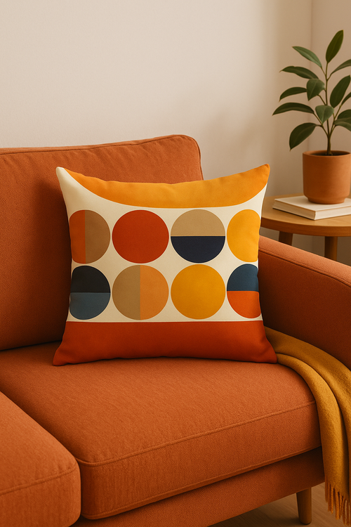 housse de coussin décorative abstraite style nordique pour salon - vue 2 sur 2