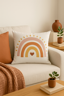 housse de coussin décorative arc-en-ciel et géométrique