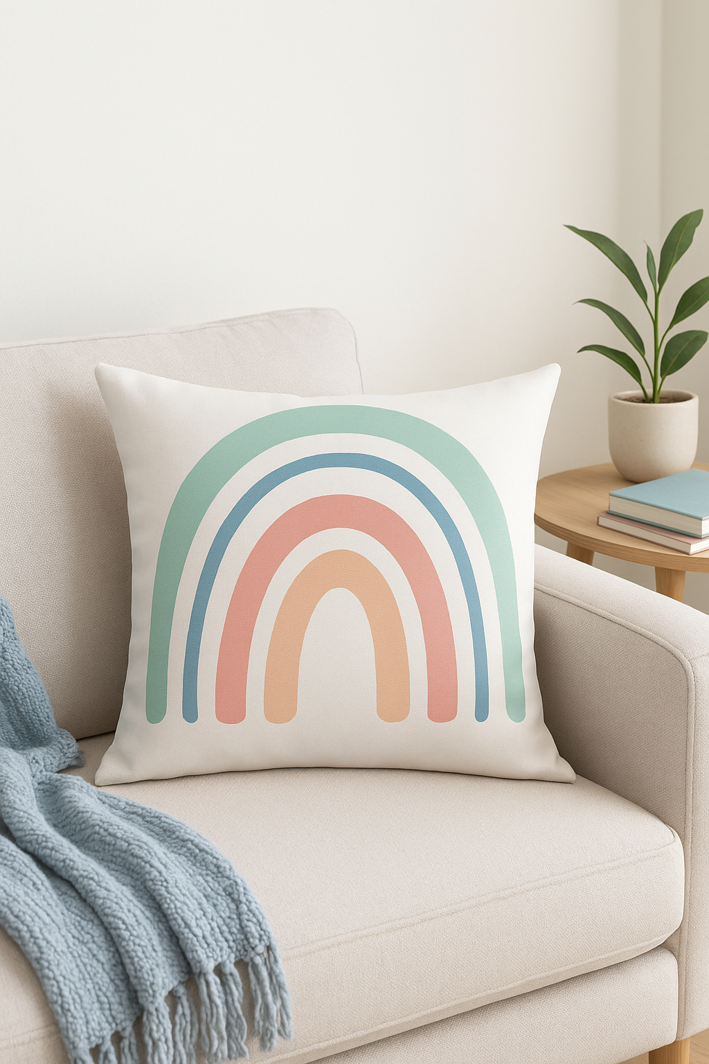 housse de coussin décorative arc-en-ciel et géométrique pour canapé - vue 3 sur 2