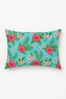 housse de coussin décorative arc-en-ciel fleurs rouges et roses