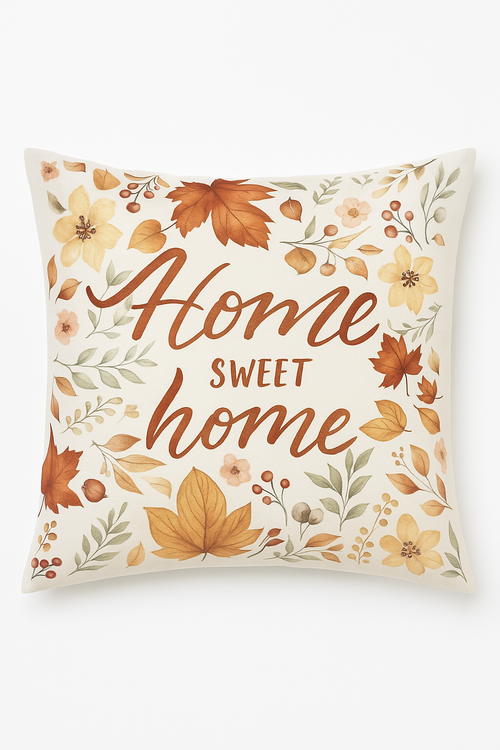 housse de coussin décorative automnale motif love and home