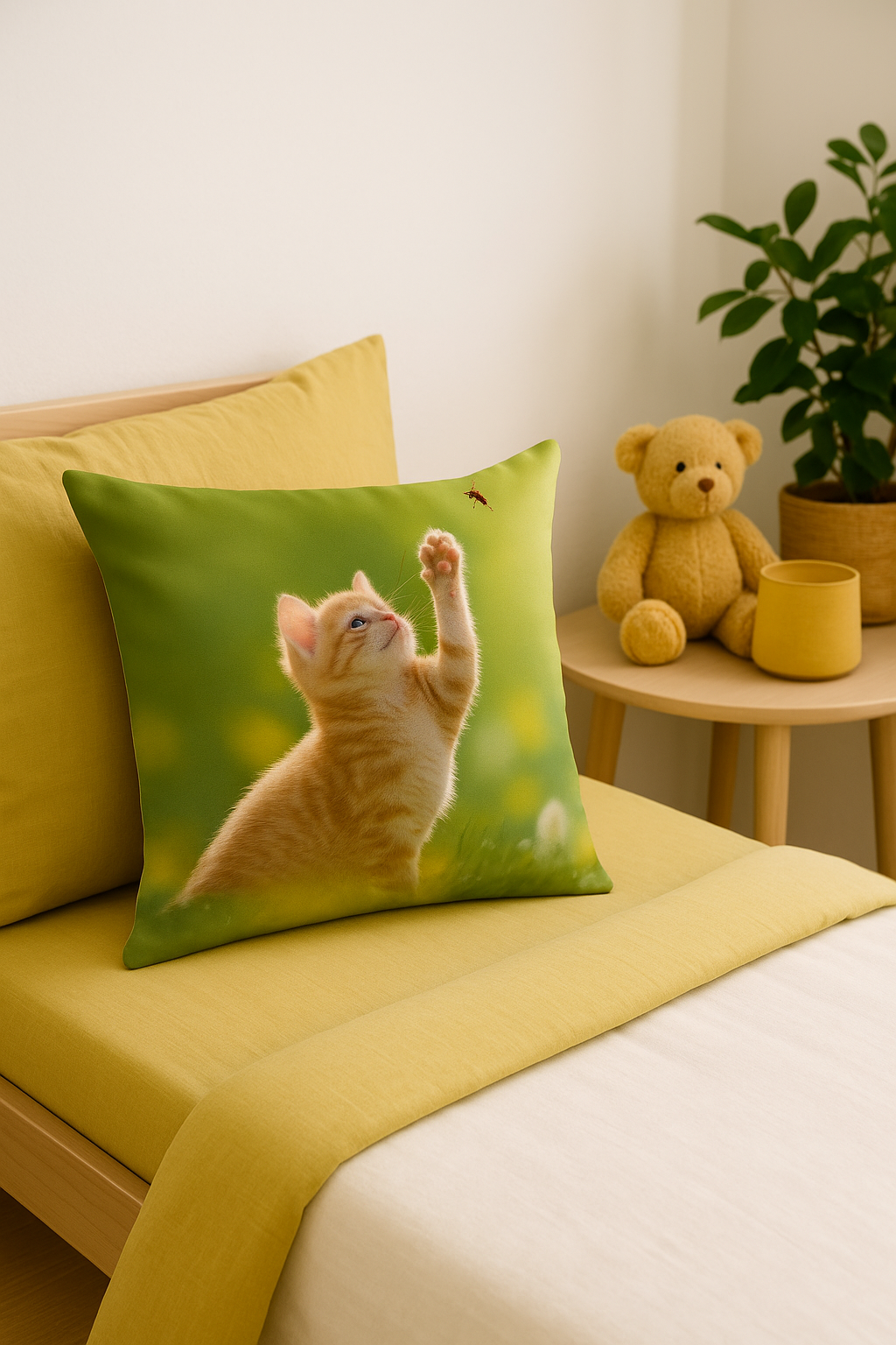 housse de coussin décorative chat mignon pour intérieur