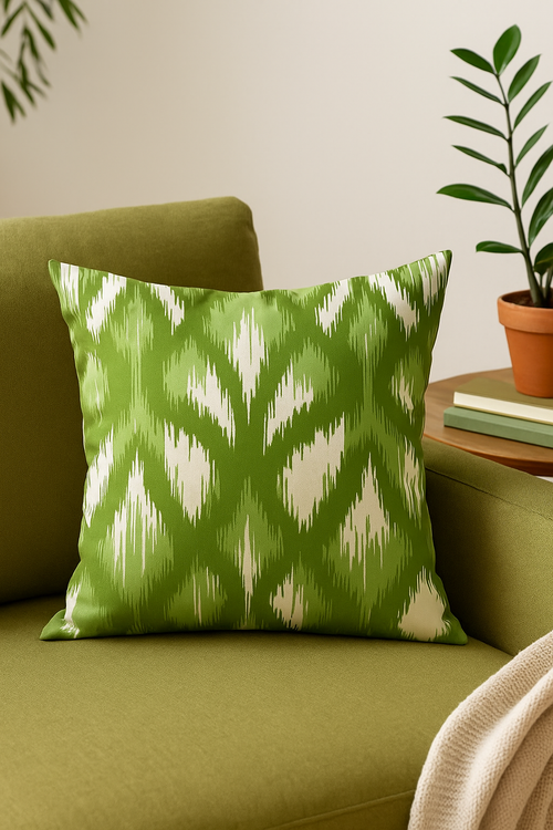 housse de coussin décorative feuilles vertes créatives pour intérieur