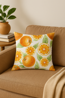 housse de coussin décorative fruits d'été citron orange fraise pastèque