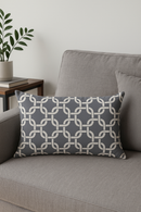 housse de coussin décorative géométrique gris patchwork moderne