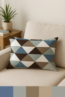 housse de coussin décorative géométrique noir et jaune 30 x 50 cm