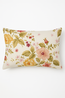 housse de coussin décorative motif arc-en-ciel fleurs rouges roses