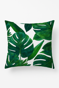 housse de coussin décorative motif cactus et plantes tropicales