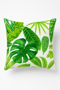 housse de coussin décorative motif cactus et plantes tropicales