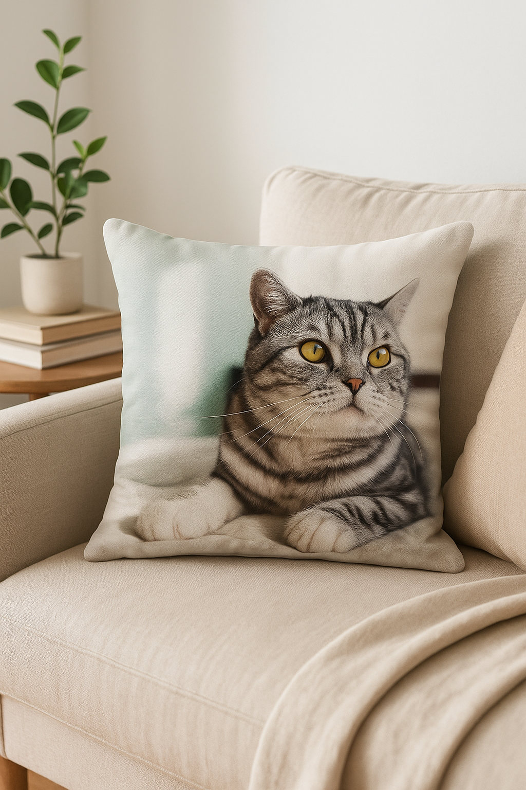 housse de coussin décorative motif chat mignon pour intérieur
