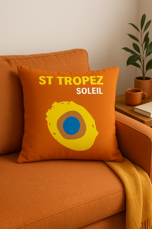 housse de coussin décorative motif citron abstrait style cartoon - vue 2 sur 2