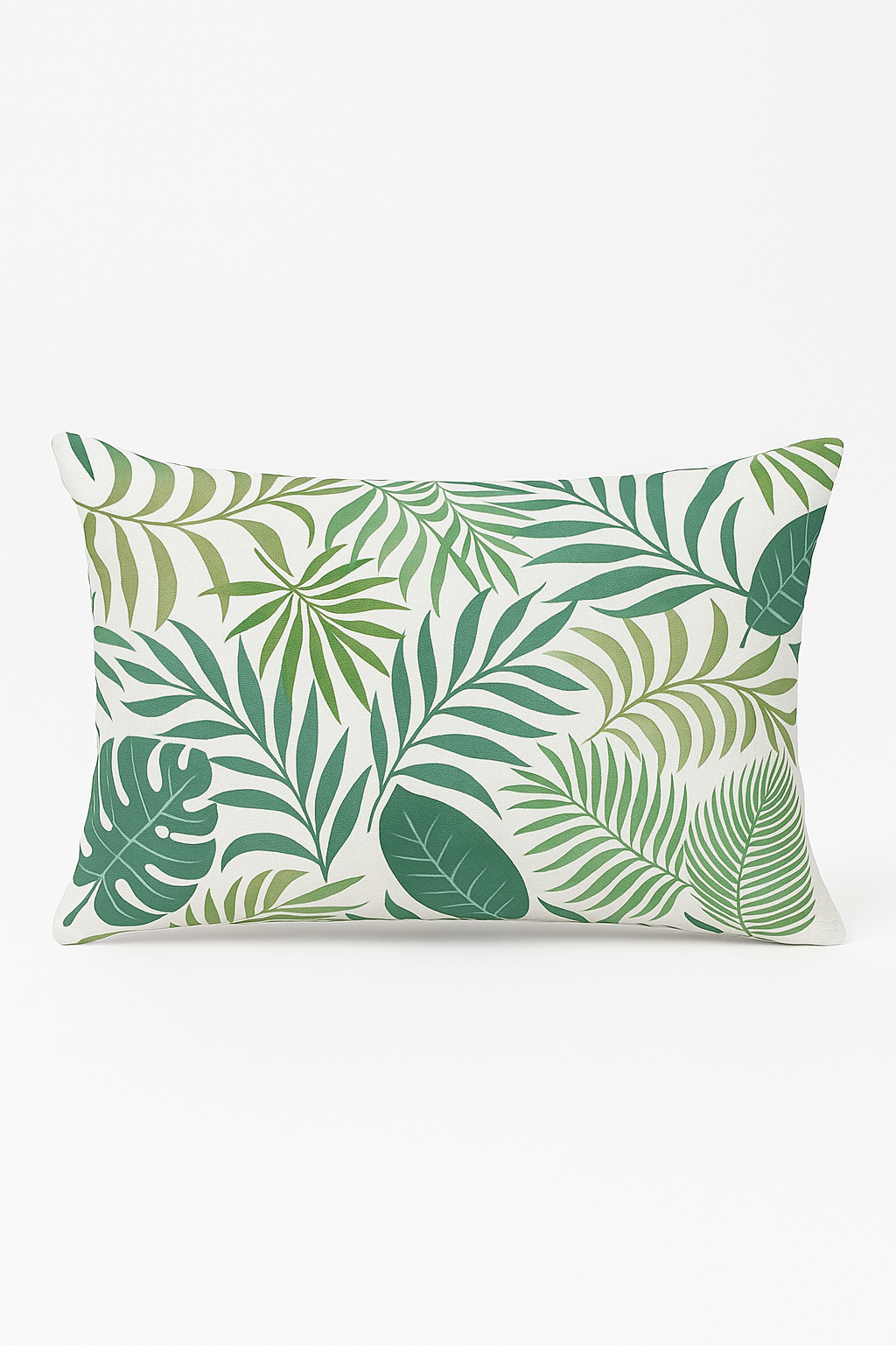 housse de coussin décorative motif feuilles tropicales vertes 30 x 50 cm