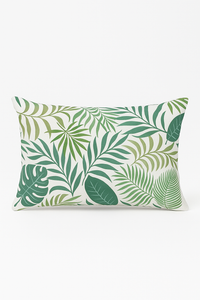 housse de coussin décorative motif feuilles tropicales vertes 30 x 50 cm