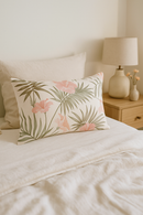 housse de coussin décorative motif feuilles tropicales vertes 30 x 50 cm