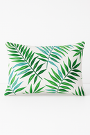 housse de coussin décorative motif feuilles tropicales vertes 30 x 50 cm