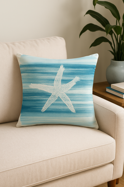 housse de coussin décorative motif tortue marine originale - vue 2 sur 2