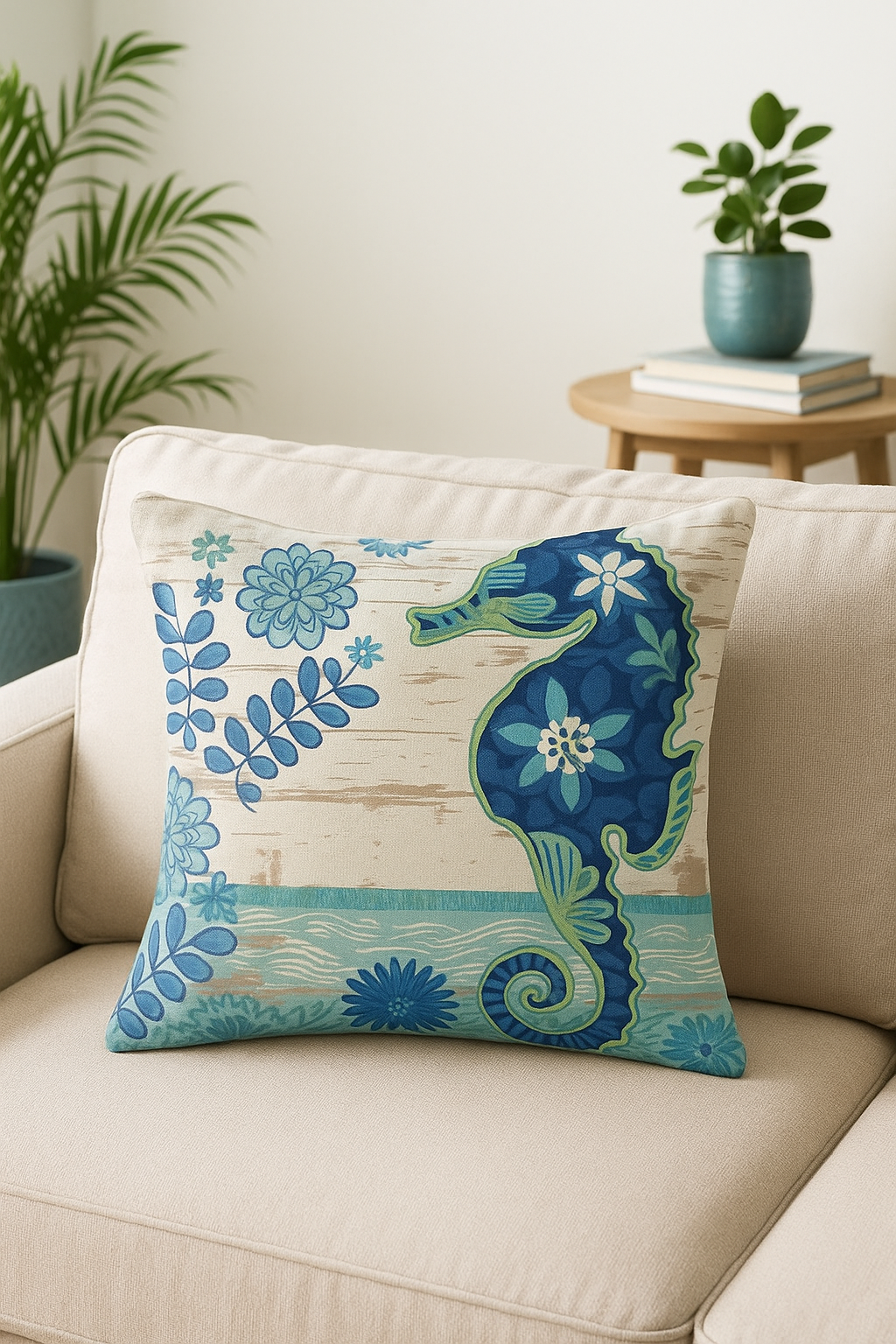 housse de coussin décorative motif tortue marine pour canapé