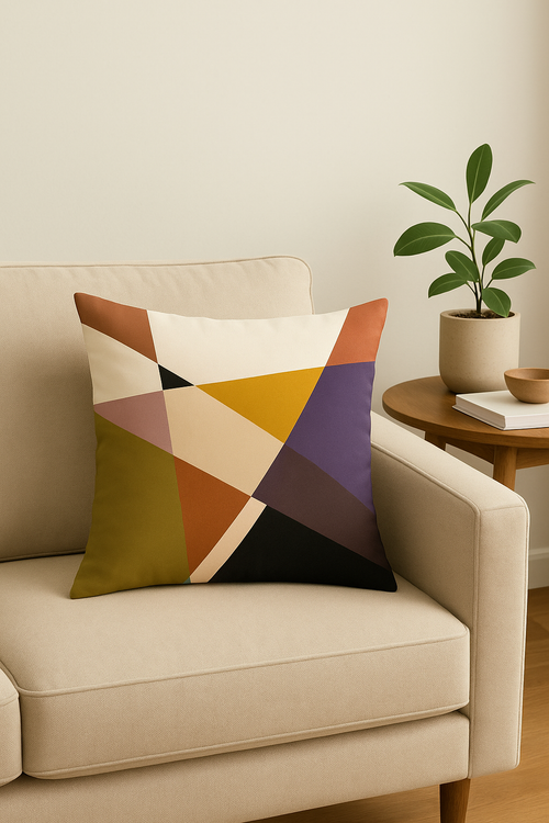 housse de coussin décorative nordique abstraite pour salon - vue 2 sur 2