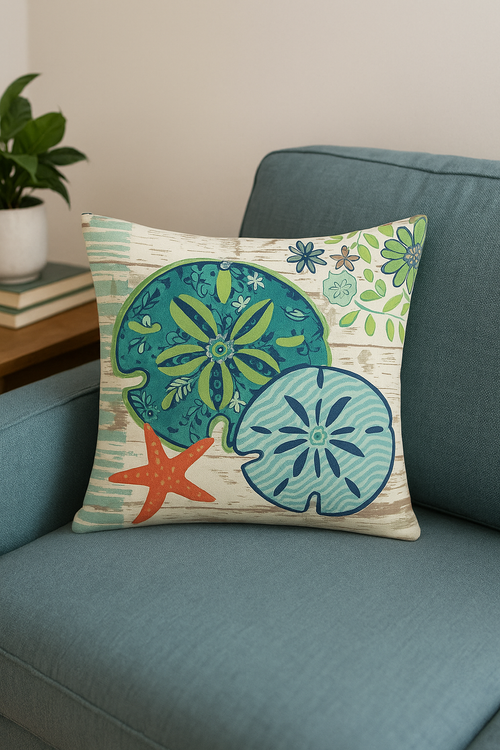 housse de coussin décorative tortue marine motif animal - vue 2 sur 2