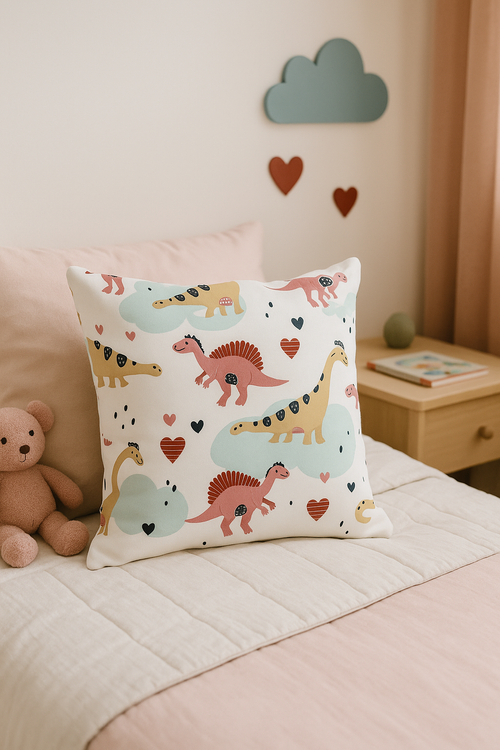 housse de coussin dinosaure mignon pour décoration intérieure - vue 2 sur 2