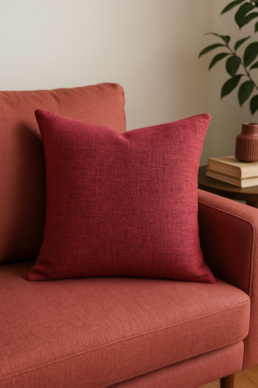 housse de coussin en lin épais personnalisable disponible en plusieurs tailles - vue 3 sur 2