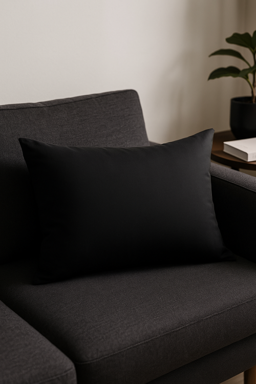housse de coussin en sergé coton rayée à fermeture éclair